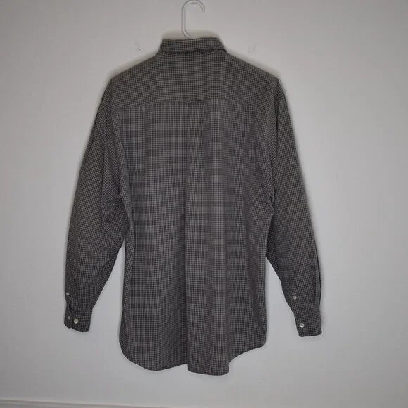 Eddie Bauer Mens Sz M 100% Baumwolle Cotton Plaid Button Down Shirt Office Work - Picture 8 of 16